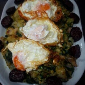 huevos con morcilla